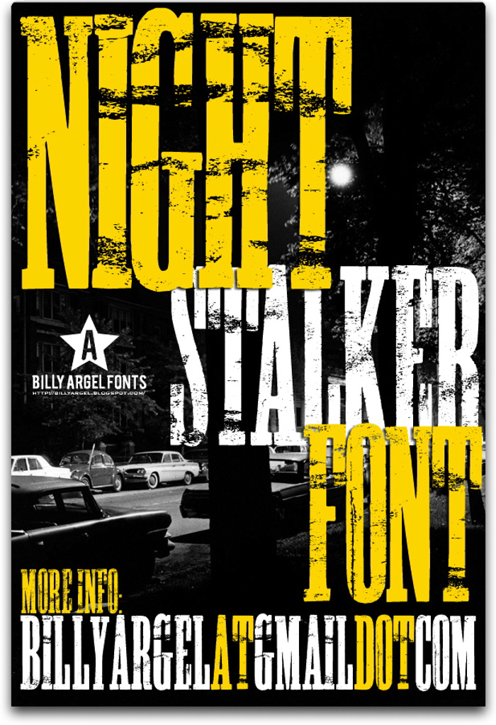 NIGHT STALKER Font poster