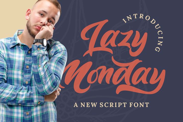 Lazy Monday Font poster