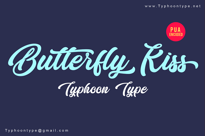 Butterfly Kiss Font poster