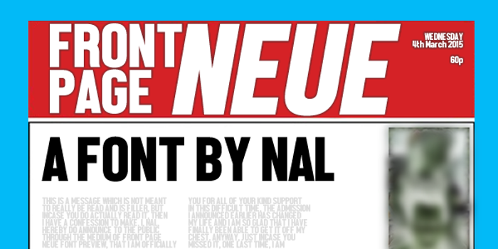 Front Page Neue Font poster