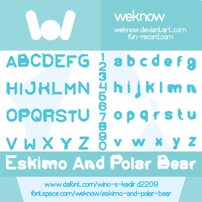 Eskimo and Polar Bear Font poster