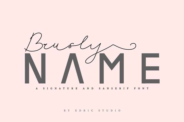 Brusly Name Sanserif Font poster