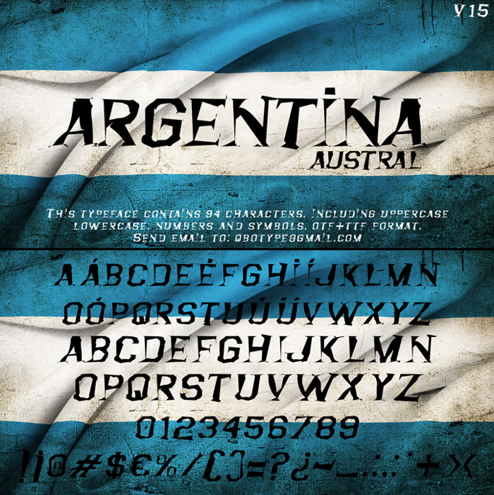 Argentina Austral Font poster