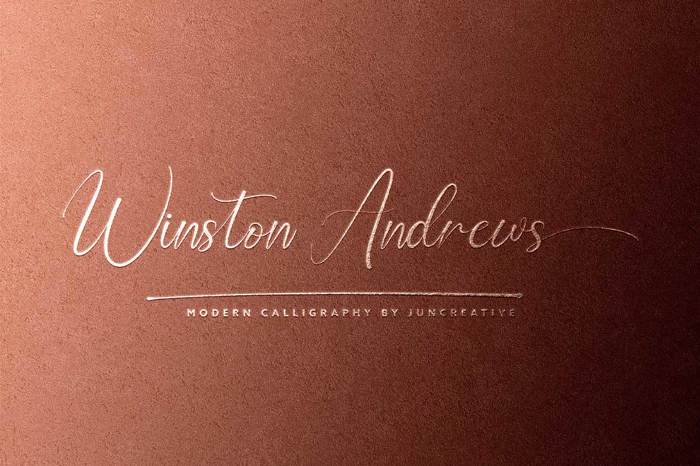 Winston Andrews Font poster