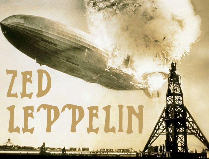 Zed Leppelin Font poster