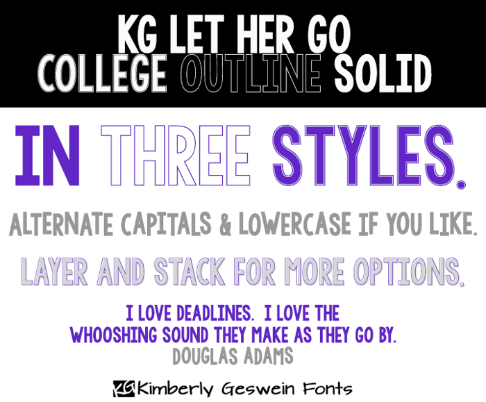 KG LET HER GO Font poster