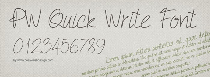 PW Quick Write Font poster