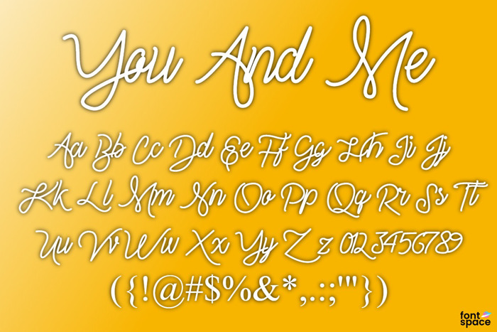 You And Me Font poster
