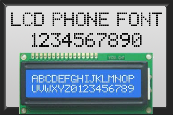 lcd phone Font poster