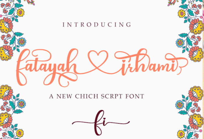 fatayah irhami - A Chic script font poster