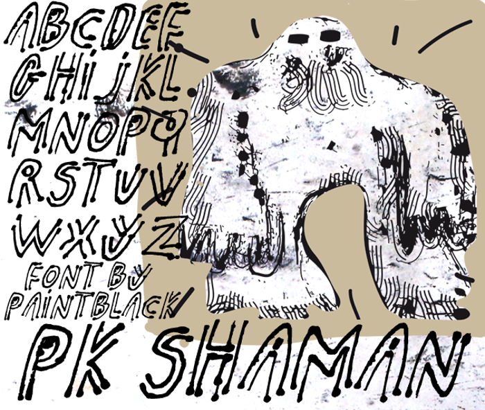pk shaman Font poster