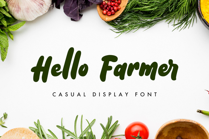 Hello Farmer Font poster