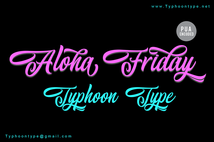 Aloha Friday Font poster