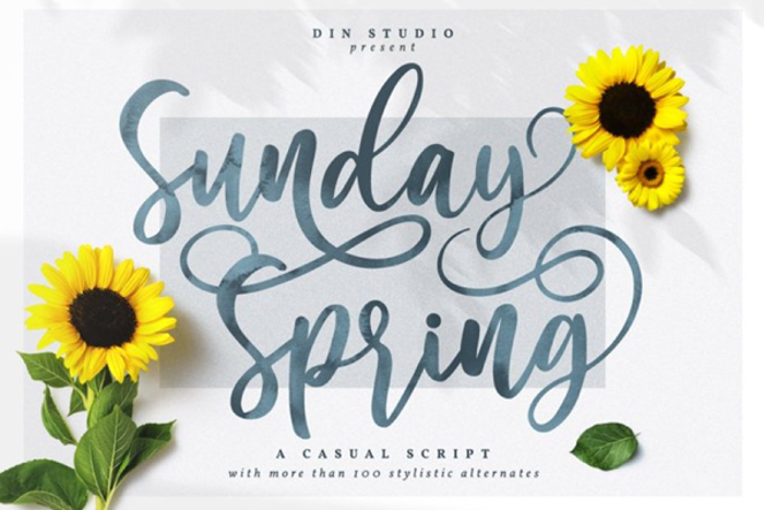 Sunday Spring Font poster