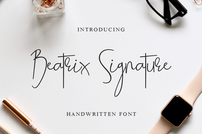 Beatrix Signature Font poster