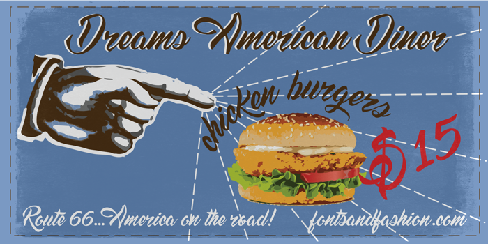 Dream American Diner demo Font poster