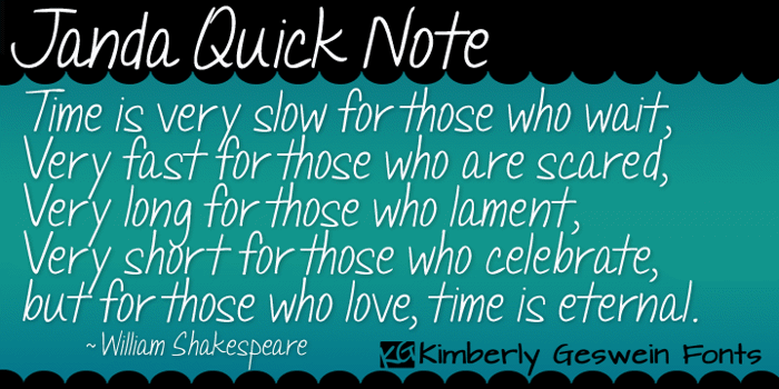 Janda Quick Note Font poster