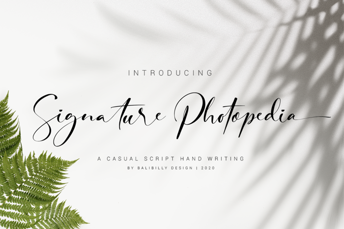 Signature Photopedia Font poster