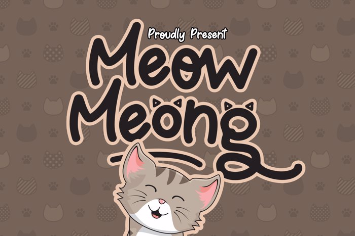 Meow Meong Font poster
