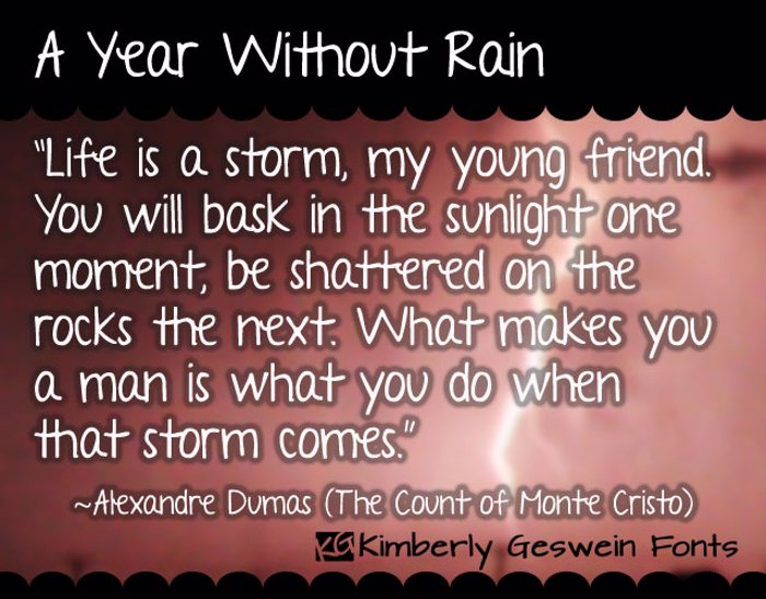 A Year Without Rain Font poster