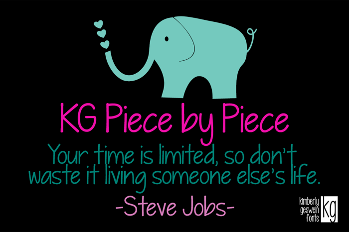 KG Piece by Piece Font poster