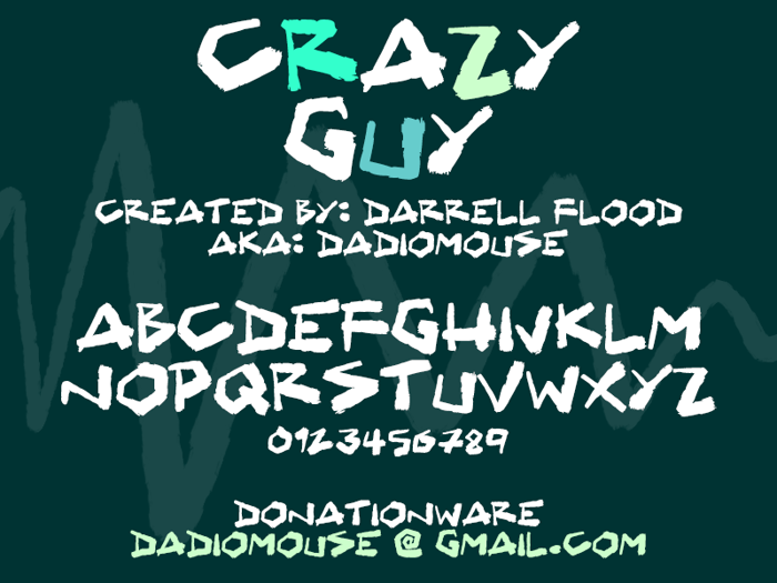 Crazy Guy Font poster