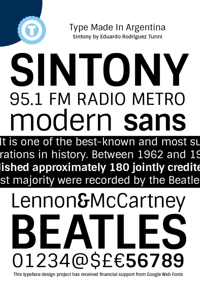 Sintony Font poster