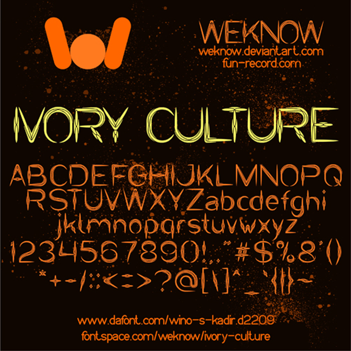 IVORY CULTURE Font poster