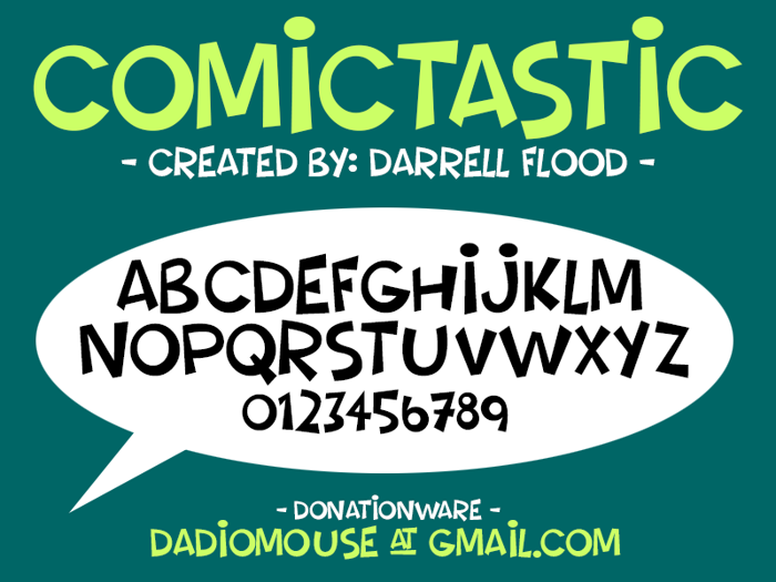Comictastic Font poster