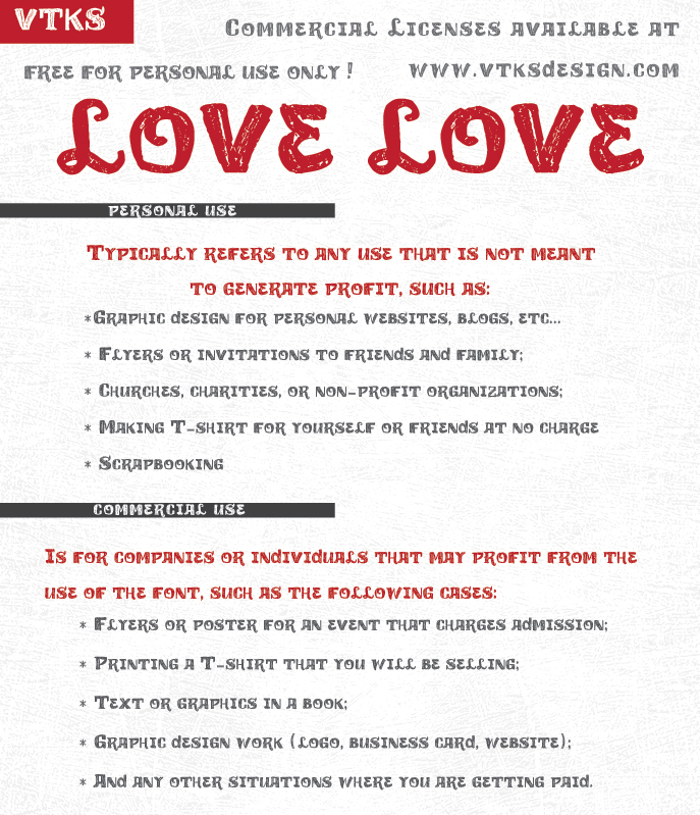 vtks love love Font poster