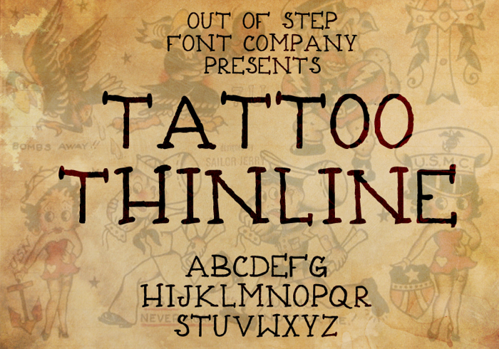 Tattoo Thinline Font poster