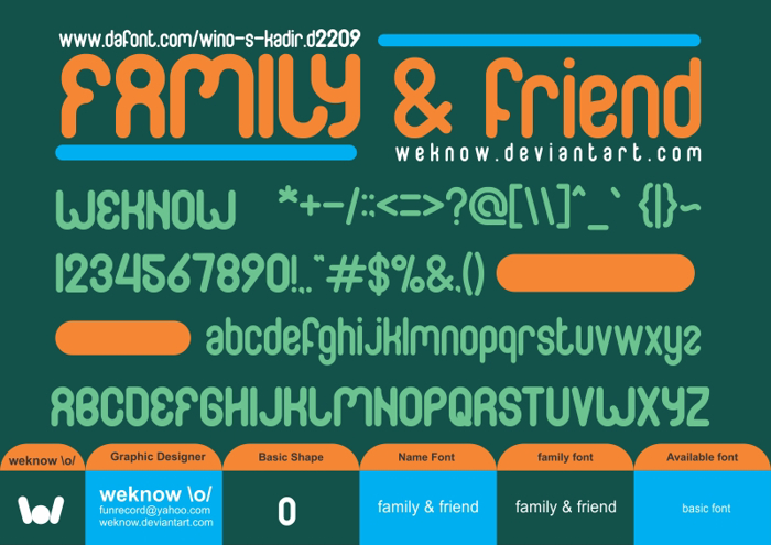 FAMILY & friend Font poster