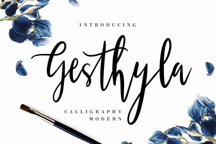 Gesthyla Calligraphy Modern Font poster