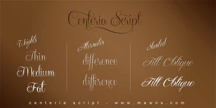 Centeria Script Font poster