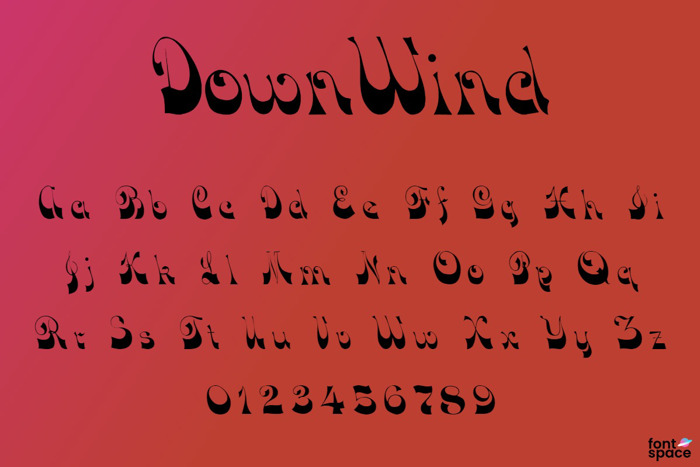 Down Wind Font poster