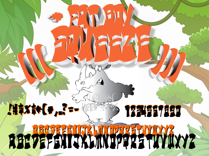 Urban Hook-Upz : FAT BOY SQUEEZ Font poster