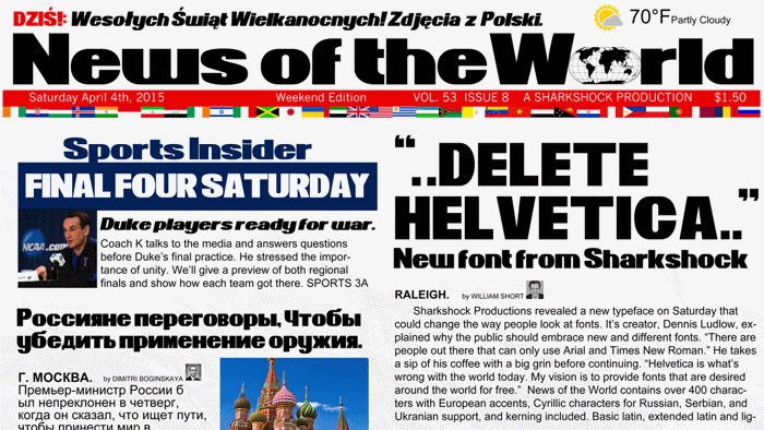 News of the World Font poster