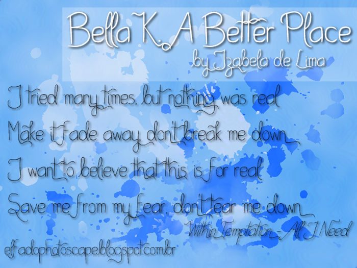 Bella K. A Better Place Font poster