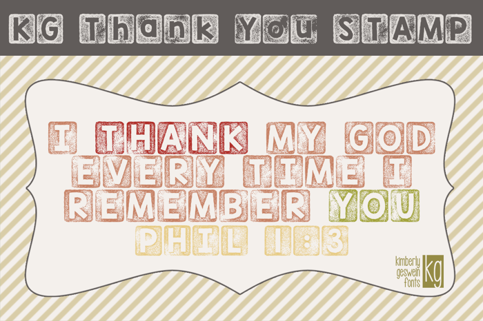 KG Thank You Stamp Font poster
