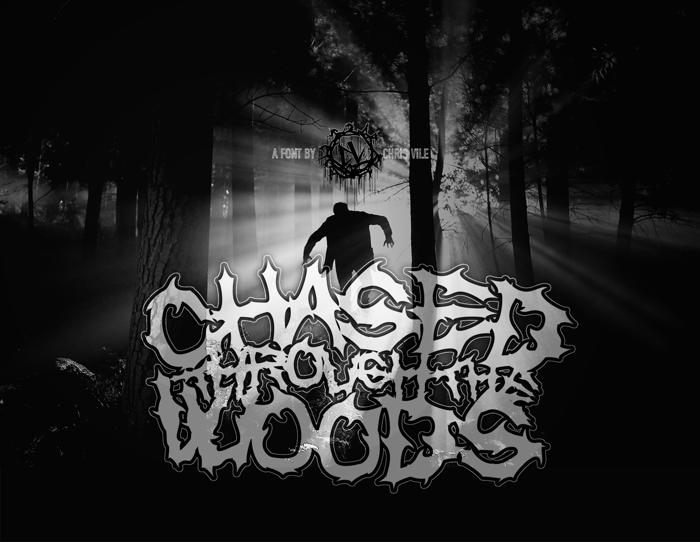 Chased Through The Woods Font poster