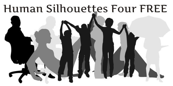 Human Silhouettes Free Four Font poster