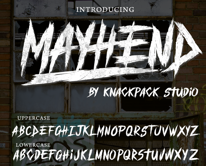MAYHEND demo Font poster