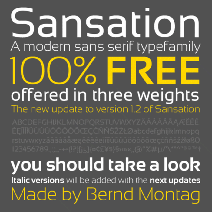 Sansation Font poster