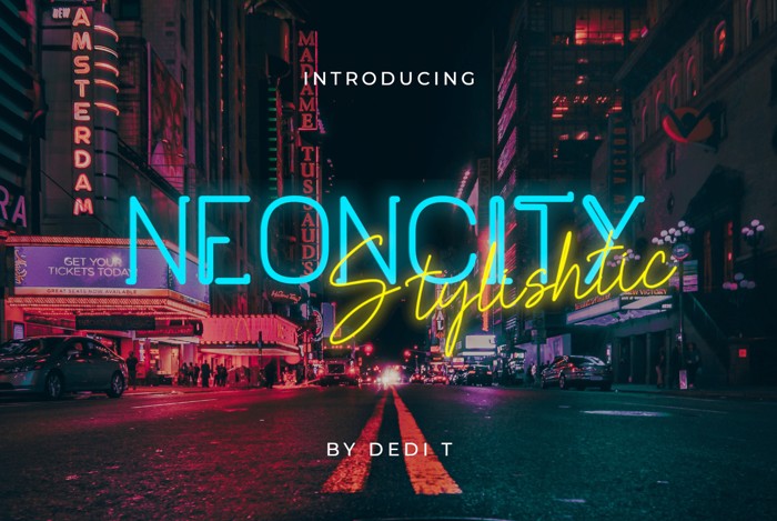 Neoncity Script Font poster