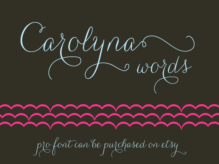 Carolyna Words Font poster