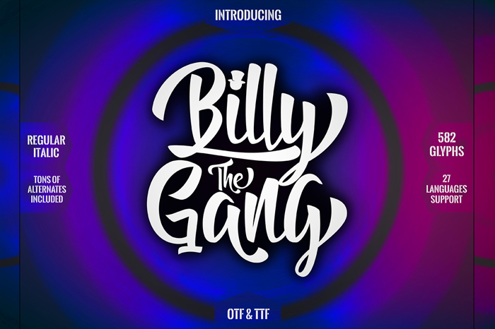 Billy The Gang Font poster