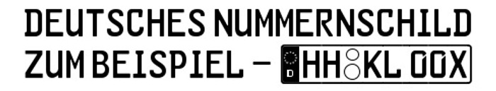 GL-Nummernschild Font poster