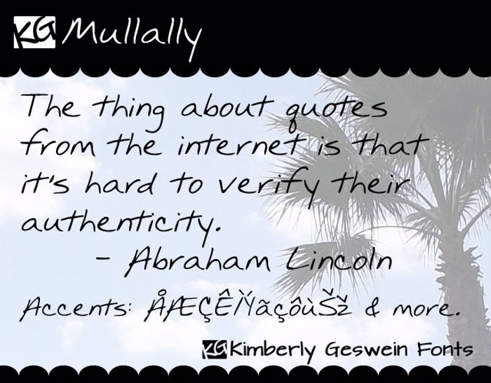 KG Mullally Font poster