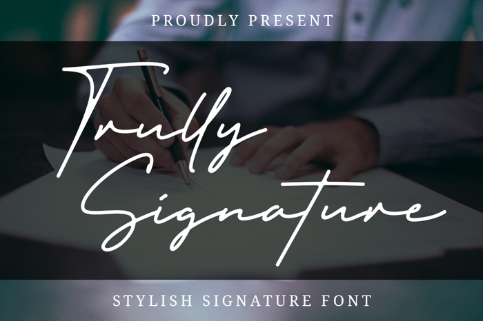 Trully Signature Font poster