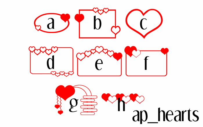 ap hearts Font poster